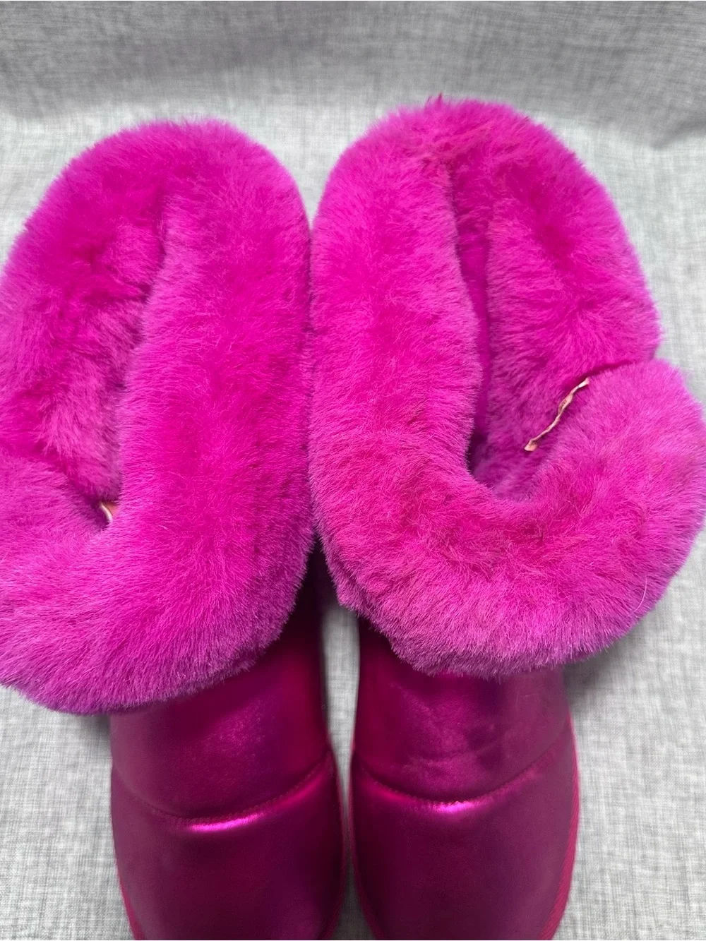 Juicy Couture kreed Metallic Hot fuchsia Fur Cuff Winter Boots